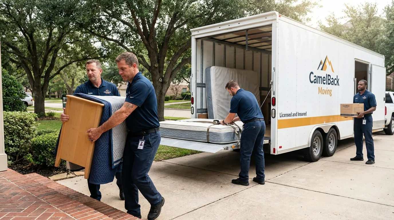 Crew loading residential truck for cross-state move from Bryson City, NC