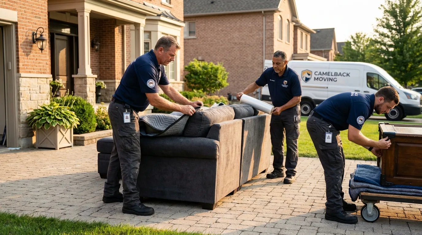 Large estate moving crew wrapping furniture in Bryson City, NC